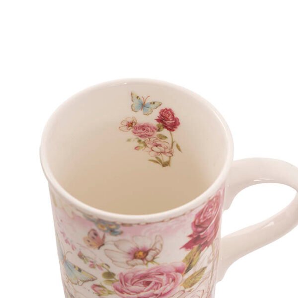 Butterfly Rose Mug Spoon Coaster Gift Set - Image 7