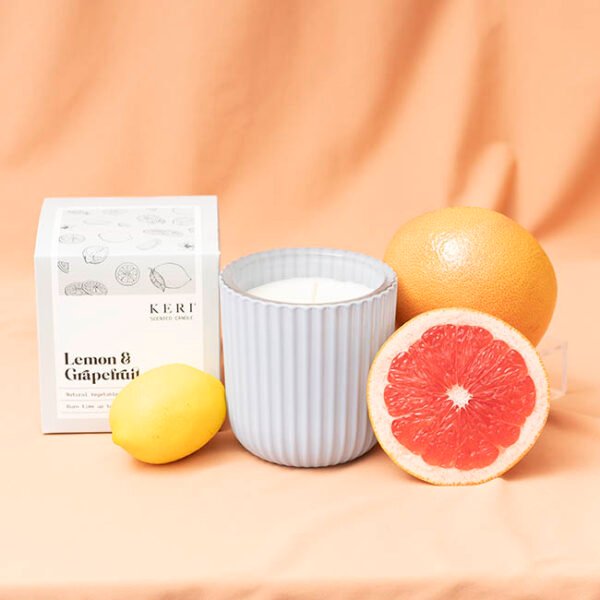 Fluted pillar boxed candle
