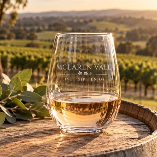 McLaren Vale Etched Stemless Wine Glass