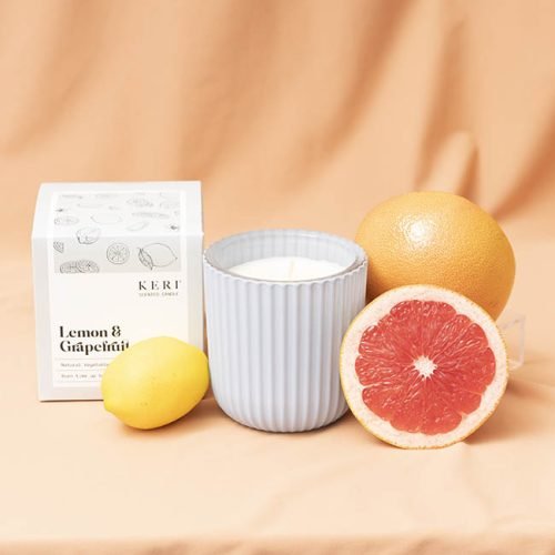 Fluted pillar boxed candle