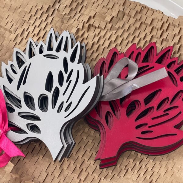 6 Protea shaped coasters